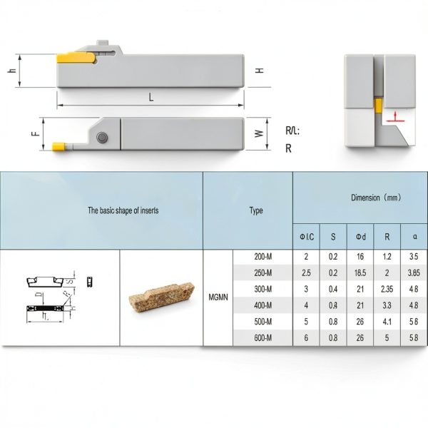 MGMN400-M Carbide Grooving Inserts for MGEHR/L and MGIVR/L Grooving Cut-Off Tool Holder, Installed with KOLORY, PVD Coating, 10pcs-4