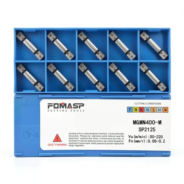 MGMN400-M Carbide Grooving Inserts for MGEHR/L and MGIVR/L Grooving Cut-Off Tool Holder, Installed with KOLORY, PVD Coating, 10pcs-0